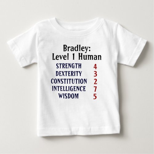 Level 1 Human Personalized  Baby T_Shirt