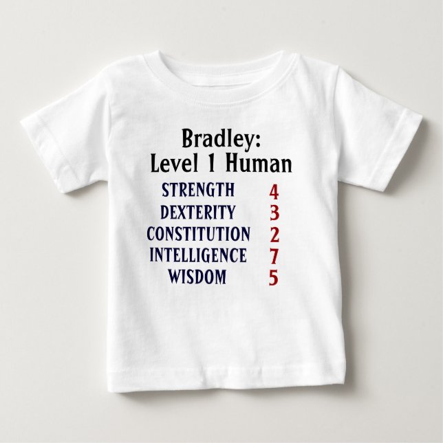 Level 1 Human Personalized  Baby T-Shirt (Front)