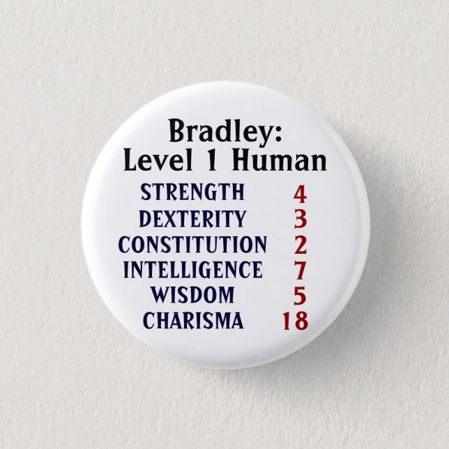 Level 1 Human Personalized Button (Front)