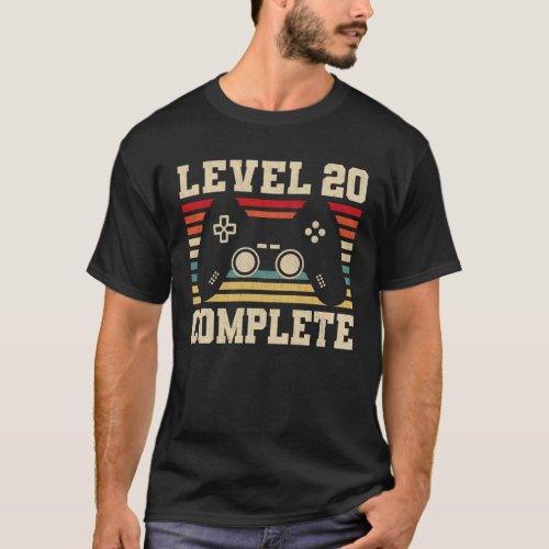 Level 20 Complete 20th Birthday Video Gamer T_Shirt