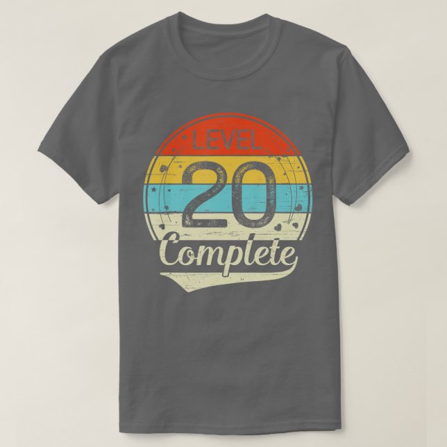 Level 20 Complete 20th Wedding Anniversary Gift Hi T-Shirt (Design Front)