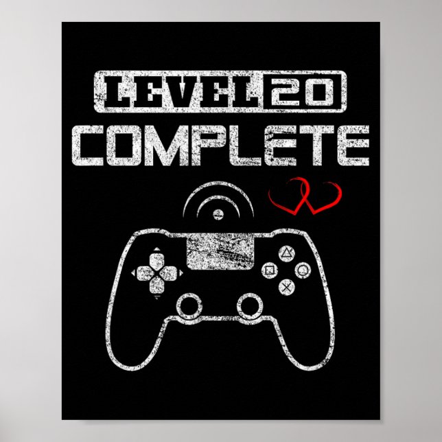 Level 20 Complete 20th Wedding Anniversary Women M Poster (Front)