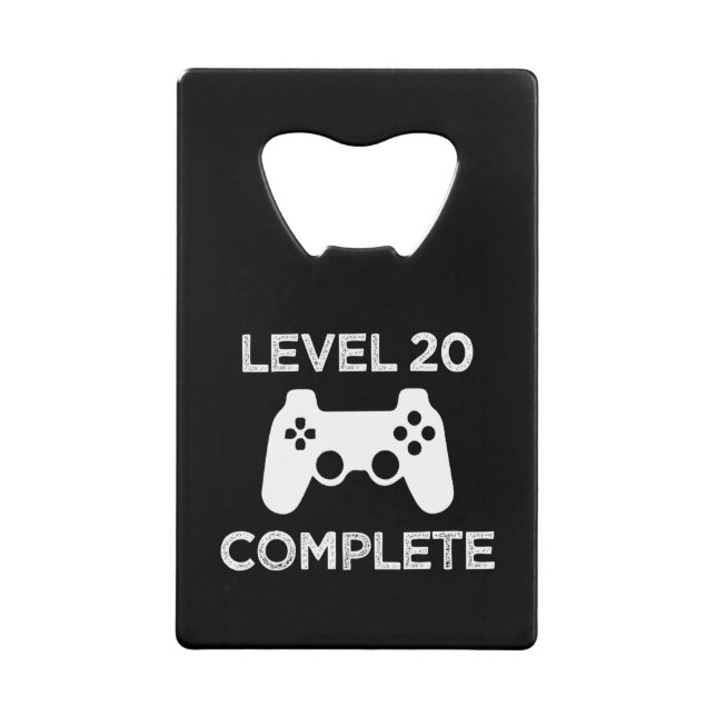 Level 20 Complete, Funny 21st Birthday beer opener (Front)