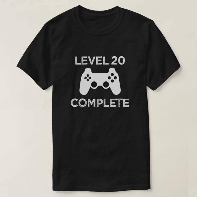 Level 20 Complete, Funny 21st Birthday Mens Shirt (Design Front)