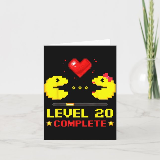 Level 20 Complete Gamers 20th Wedding Anniversary  Card (Front)