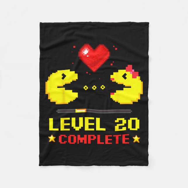 Level 20 Complete Gamers 20th Wedding Anniversary  Fleece Blanket (Front)
