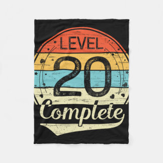 Level 20 Complete Retro 20th Wedding Anniversary T Fleece Blanket