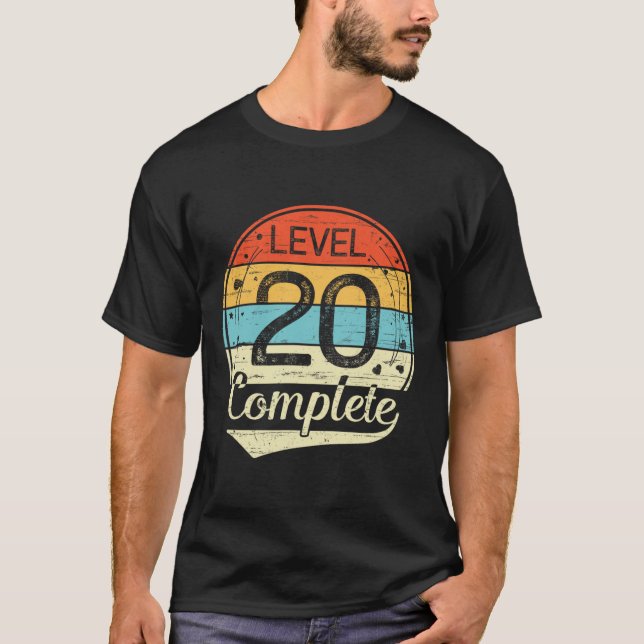 Level 20 Complete Retro 20th Wedding Anniversary T T-Shirt (Front)