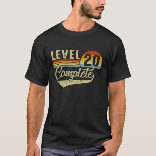 Level 20 Complete Retro Video Gamers Couple 20Th A T_Shirt