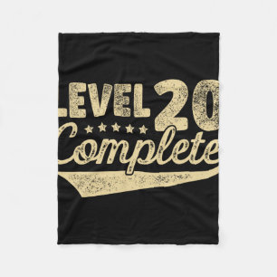 Level 20 Complete Vintage 20th Wedding Anniversary Fleece Blanket