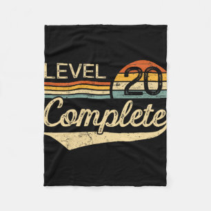 Level 20 Complete Vintage 20th Wedding Anniversary Fleece Blanket
