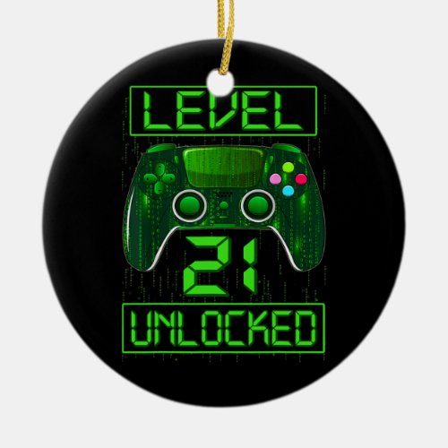 Level 20 Unlocked 20th Video Gamer Birthday Boy Ceramic Ornament