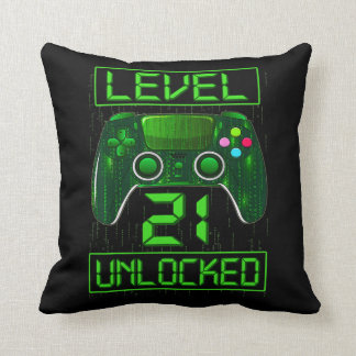 Level 20 Unlocked 20th Video Gamer Birthday Boy Throw Pillow