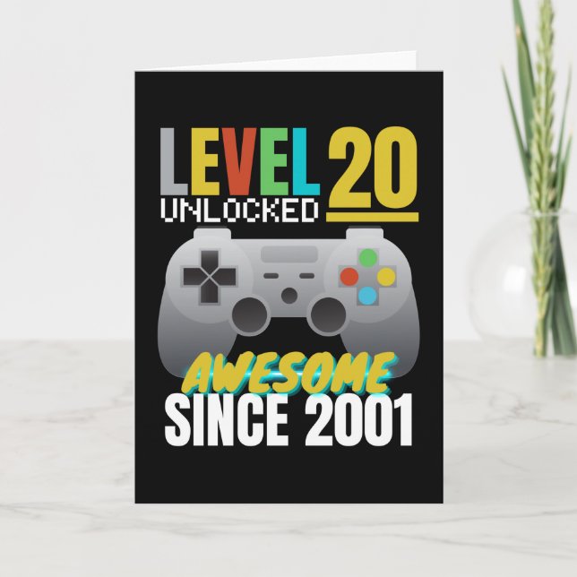 Level 20 Unlocked Awesome Since 2001 Card (Front)