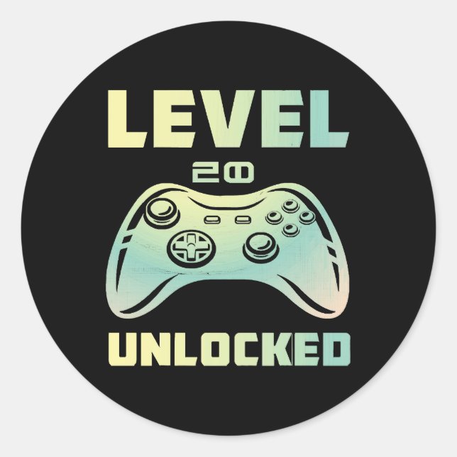 level 20 unlocked classic round sticker (Front)