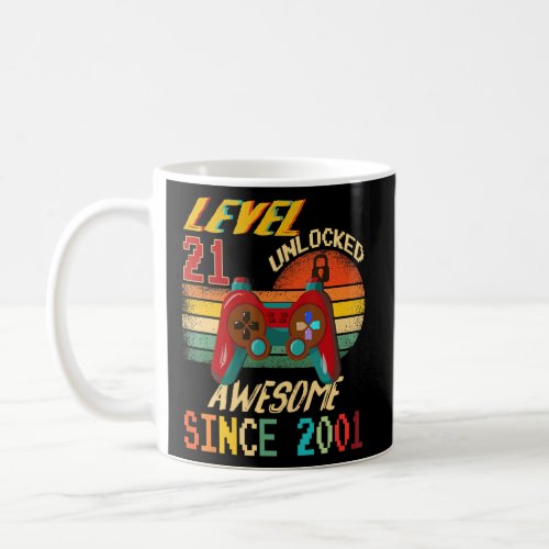Level 21 Unlocked Awesome 2001 21st Birthday Boy V Coffee Mug
