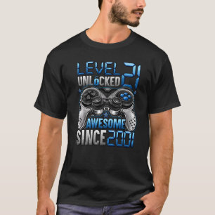 Level 21 Unlocked Awesome Since 2001 21st Birthday T-Shirt