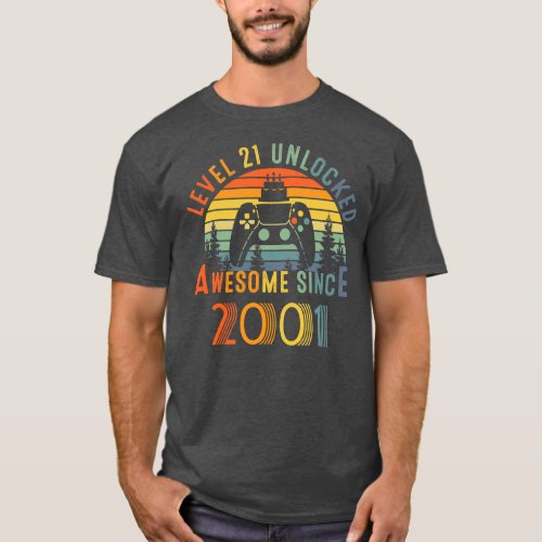 Level 21 Unlocked Birthday 21 Years Old Awesome T_Shirt
