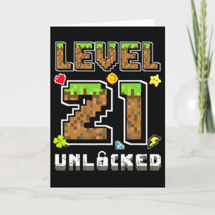 Level 21 Unlocked Birthday 21st Years Bday Gamer P Card