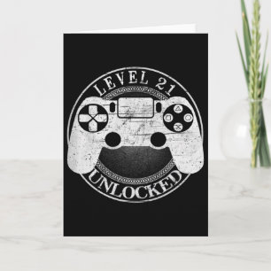 Level 21 Unlocked Funny Video Gamer 21st Birthday Card
