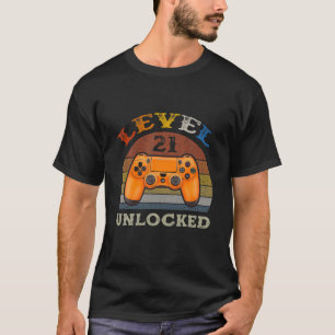 Level 21 Unlocked Funny Video Gamer 21St Birthday T-Shirt