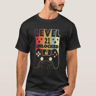 Level 21 Unlocked  Video Gamer 21st Birthday  Tee