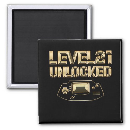 Level 21 Unlocked Vintage Gamepad 21th Birthday Gi Magnet