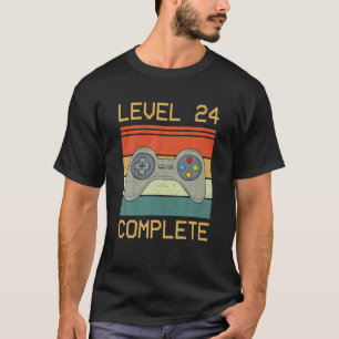 Level 24 Complete Video Gamer - 24Th Wedding Anive T-Shirt