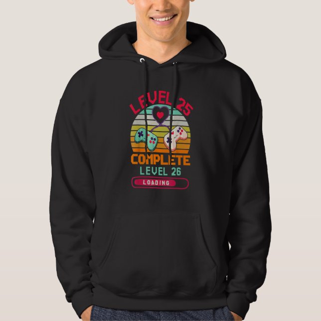 Level 25 Complete Video Games 25th Wedding Anniver Hoodie (Front)
