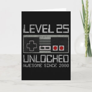 Level 25 Unlocked 25th Birthday 25 Year Old Video Card