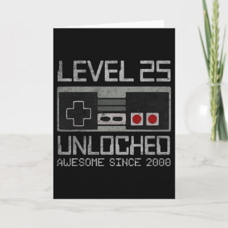 Level 25 Unlocked 25th Birthday 25 Year Old Video Card