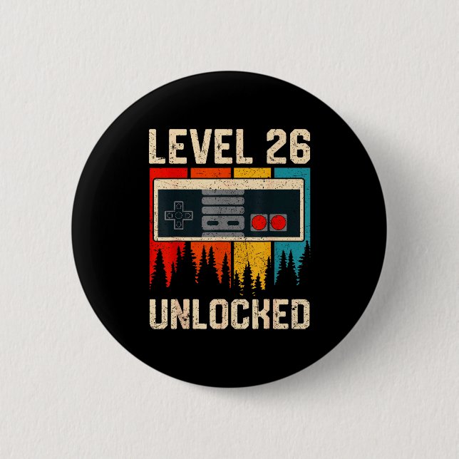 Level 26 Unlocked Video Game Controller Birthday M Button (Front)