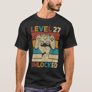 Level 27 Unlocked 27th Birthday 27 Years Old Gamer T-Shirt
