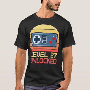 Level 27 Unlocked 27th Birthday Gift Millennial Vi T-Shirt