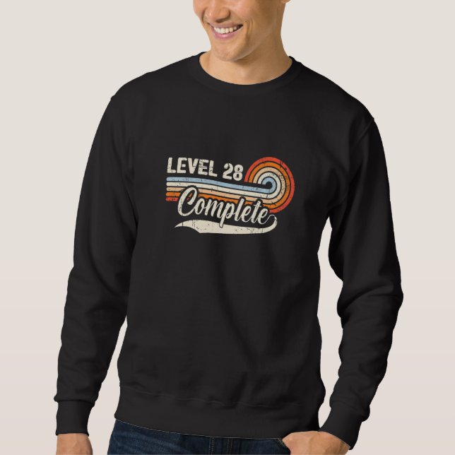 Level 28 Complete  28th Wedding Aniversary For Him Sweatshirt (Front)