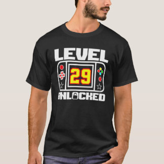 Level 29 Unlocked Birthday Funny Video Game T-Shirt
