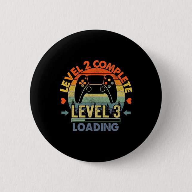 Level 2 Complete 2 Anniversary Gift 2nd Wedding An Button (Front)