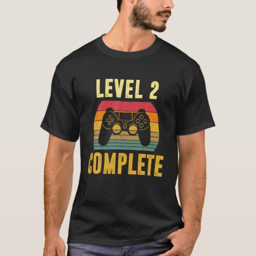 Level 2 Complete 2Nd Wedding Anniversary Funny Vid T_Shirt
