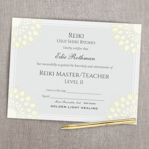 Level 2 Reiki Practitioner Certificate