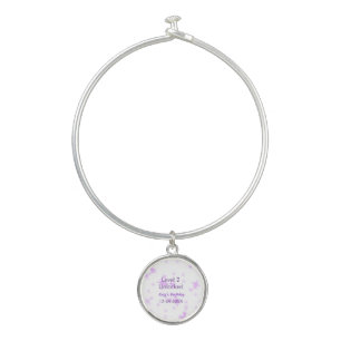 Level 2 unlocked add birthday name date purple spa bangle bracelet