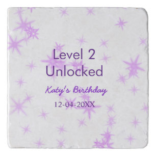 Level 2 unlocked add birthday name date purple spa trivet