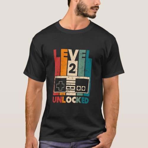 Level 2 Unlocked Gaming 2st Birthday  T_Shirt