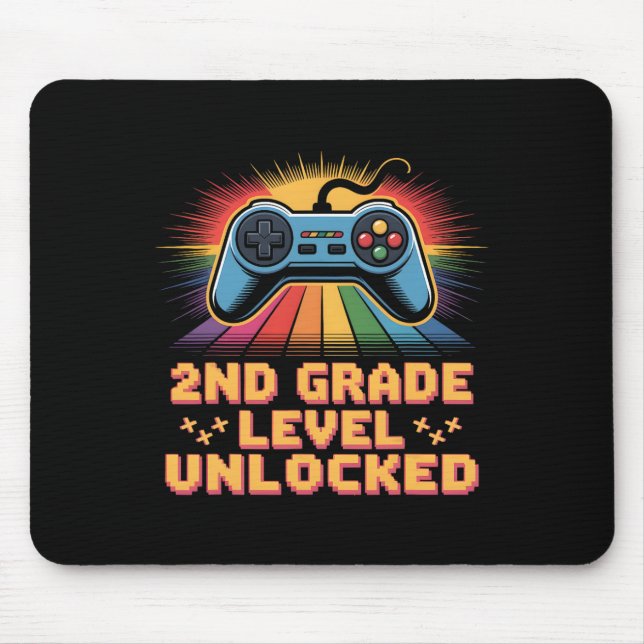 Level 2nd Grade Unlocked Ck To School First Day Bo Mouse Pad (Front)