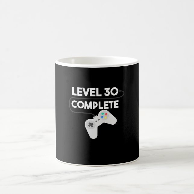Level 30 Complete Funny Gamer Birthday Graphic Coffee Mug (Center)