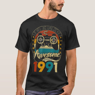 Level 30 Unlocked Awesome 1991 Video Game 30th Bir T-Shirt