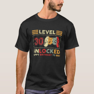 Level 30 Unlocked Awesome 1992 Video Game 30Th Bir T-Shirt