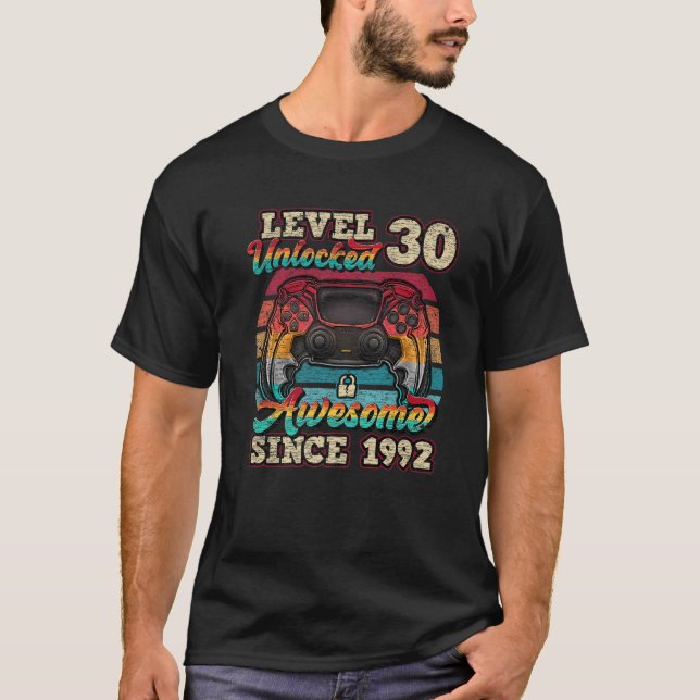 Level 30 Unlocked Awesome Since 1992 30Th Birthday T-Shirt