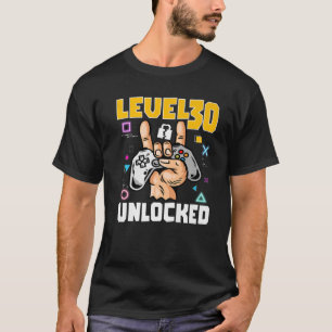 Level 30 Unlocked Awesome Video Game 30Th Birthday T-Shirt