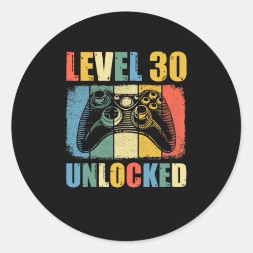 Level 30 unlocked classic round sticker