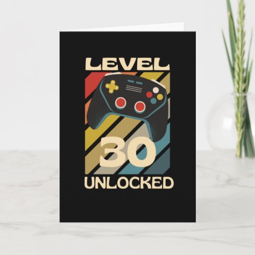 Level 30 Unlocked Funny Gaming Card